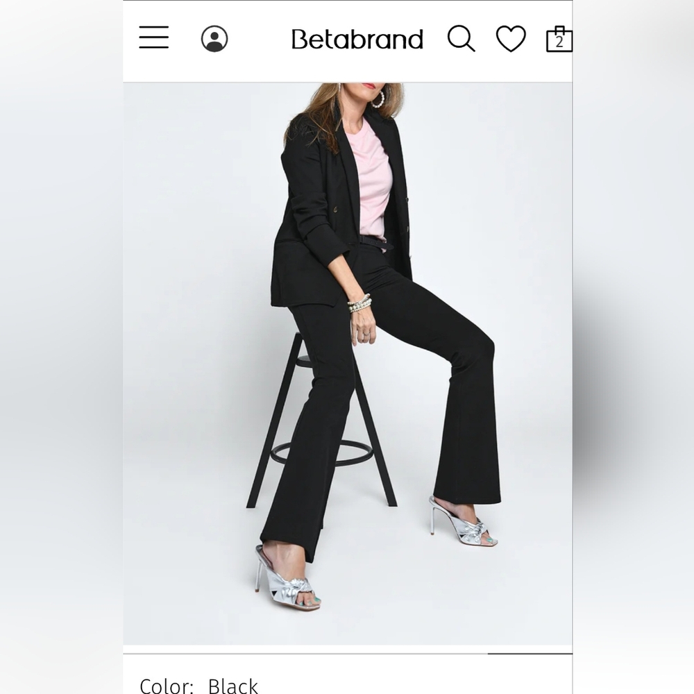 Betabrand Classic Dress Pant Yoga Pant Bootleg - EUC